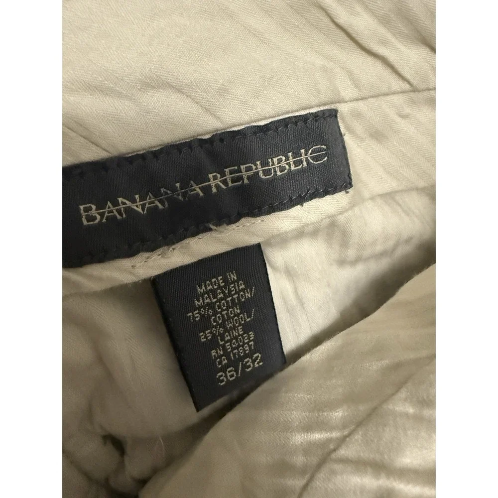 Men's banana republic 36 x 30 75% cotton 25% wool dress pants Khaki